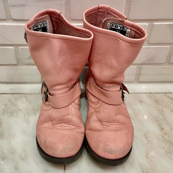 Frye Girls Pink Leather Boots 12.5 - Picture 2 of 4